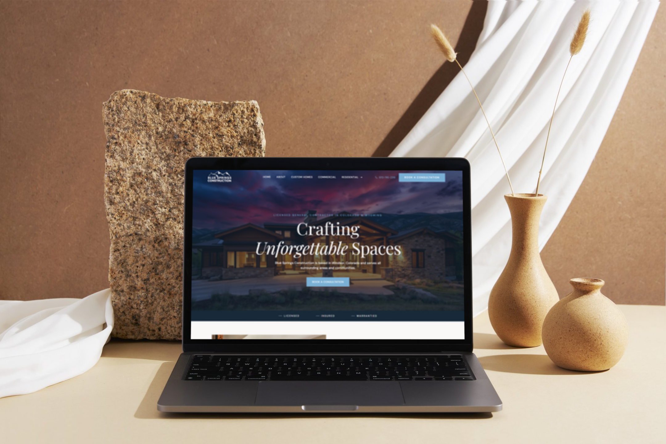 Blue Springs Construction website shown on desktop and mobile
